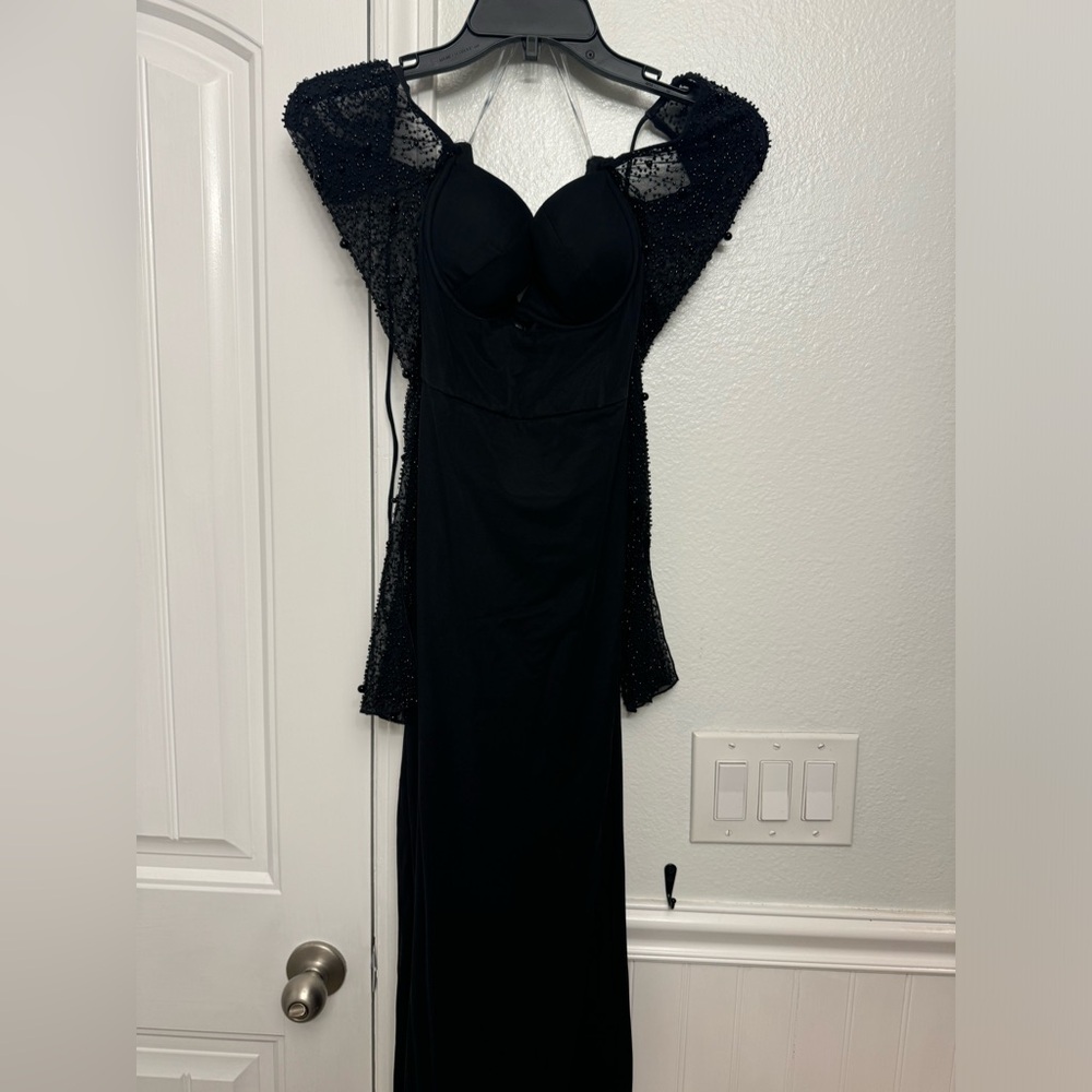 Sexy black dress.